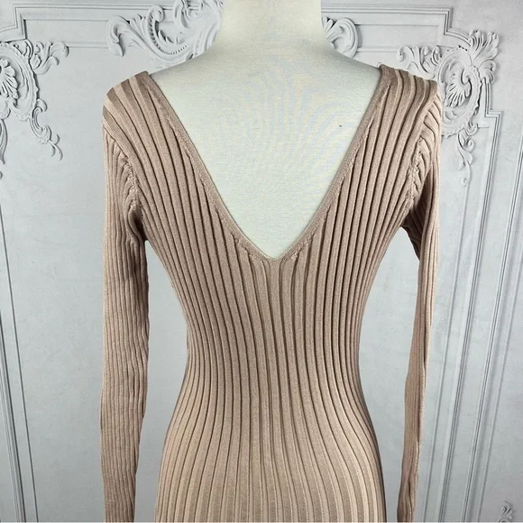 Kathy Ribbed Knit Long Sleeve Midi Sweater Dress - Picture 2 of 7